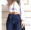 Micro-Elastic Lace-Up Flared Jeans