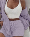 Casual Pajamas Set Soft Warm Long Sleeve