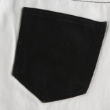 Two Tone Contrast Black And White Jeans- Half And Half