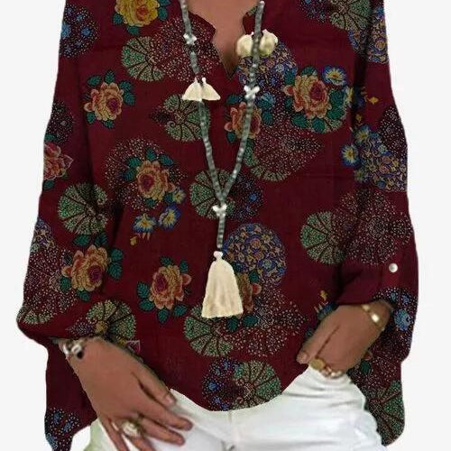 Curvy  V Neck Shirt