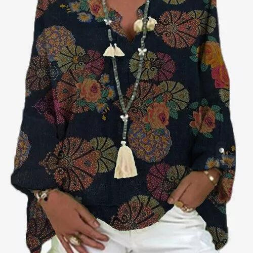 Curvy  V Neck Shirt