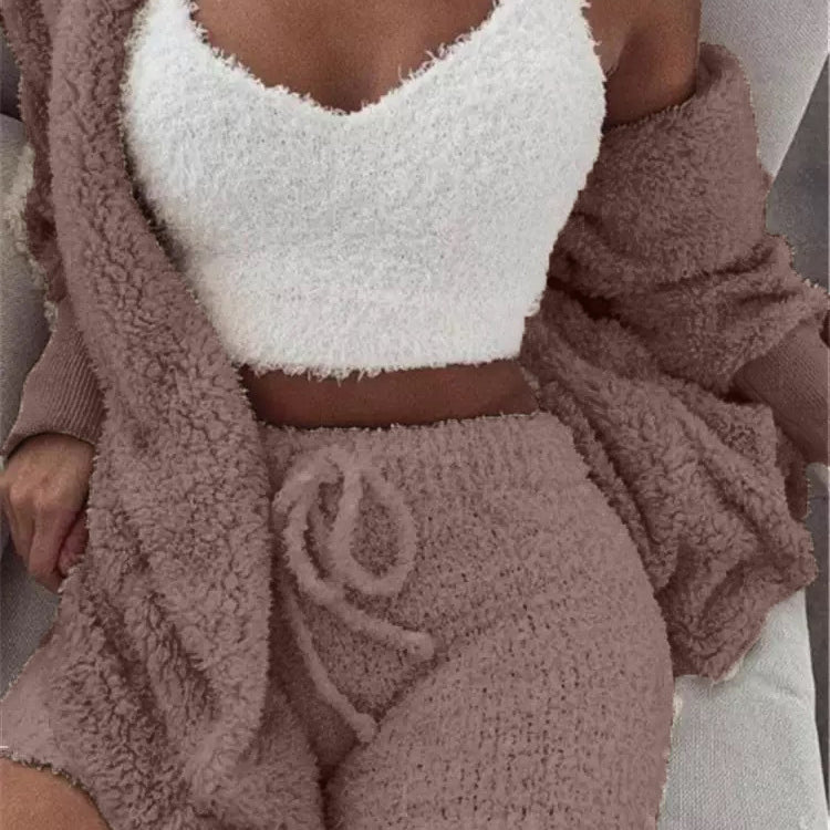 Casual Pajamas Set Soft Warm Long Sleeve