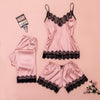 Lace Bowknot Pajamas Three-piece Set