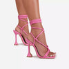 open-toe lace-up stiletto heels