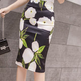 Colorful-flower-print-pencil-skirt