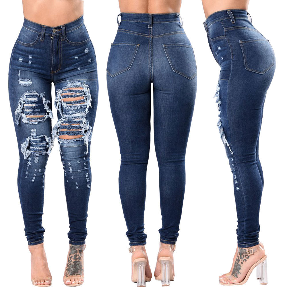 WOMEN'S RIPPED JEANS PANTS