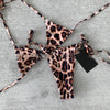Swimsuit Leopard Print Split Metal Ring wimsuit