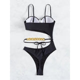 Chain me Black Swimsuit