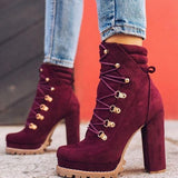 Table suede high heels