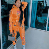 Two-piece sweater with velvet letter print
