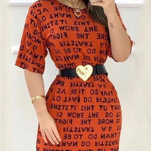 Letter print multicolor dress