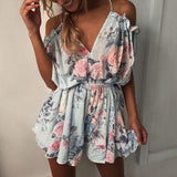 V-neck printed sling shorts