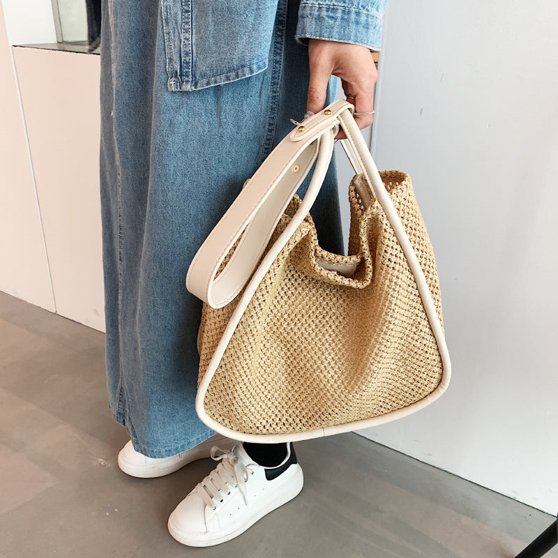 Personalized Contrast Color Summer Commuter Bag Shoulder Weave