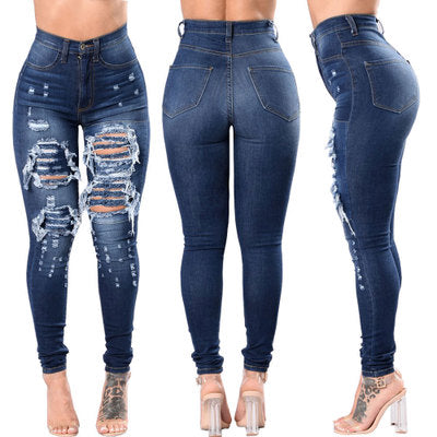 Fashionable Women's Ripped Jeans Pants