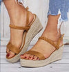 Woven wedge heels