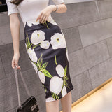 Colorful-flower-print-pencil-skirt