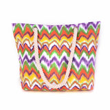 Wavy Striped  Canvas Handbag  Beach Bag Tote Bag