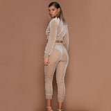 Suede cotton suit women's suit