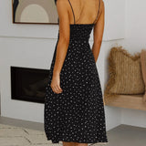 Polka Dot Slit Dress