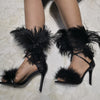 Lace-up feather sandals