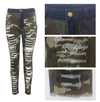 Ripped High-waisted  And Frayed Camouflage  Pants