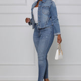 Stretch Denim Jacket Women Slim Short Jacket