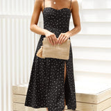 Polka Dot Slit Dress