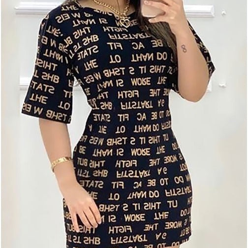 Letter print multicolor dress