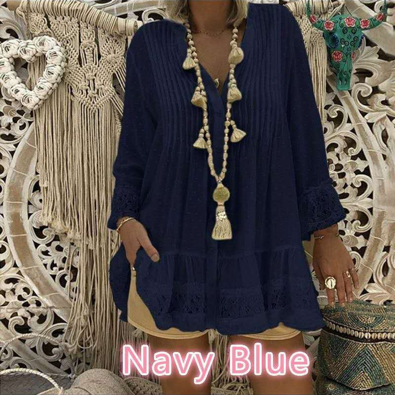 Loose collar  blouse