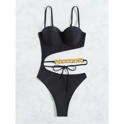 Chain me Black Swimsuit