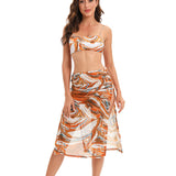 Spring And Summer New Tie-dye Halterneck Strappy Bikini Swimsuit Set