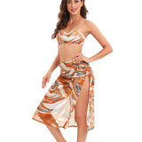 Spring And Summer New Tie-dye Halterneck Strappy Bikini Swimsuit Set