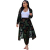 Two-piece Long-sleeved Printed Jacket Cloak And Leggings