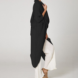 V-neck long sleeve asymmetrical blouse
