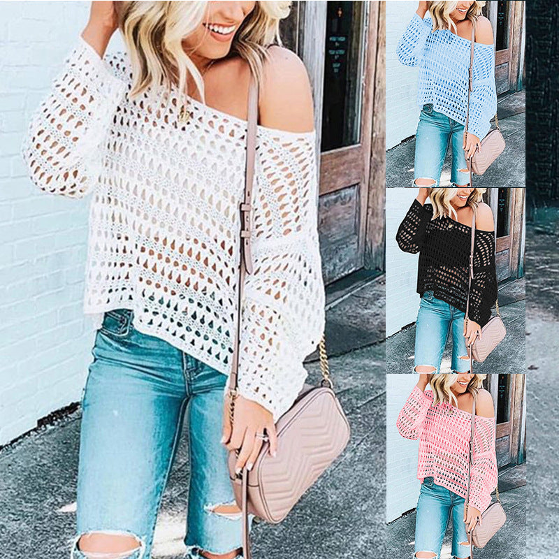 Mesh sweater blouse