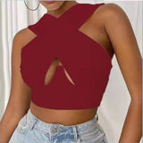 V Neck Cross Cut Zipper Short