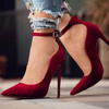 Buckle pointed high heels