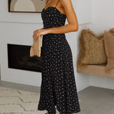 Polka Dot Slit Dress