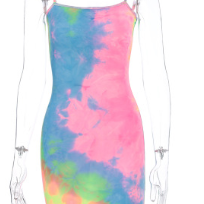 Fluorescent Camouflage Sling Dress