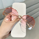 Tea Gradient Sunglasses  Ocean Water Cut Trimmed