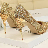 Women Pumps High Thin Pointed Heels