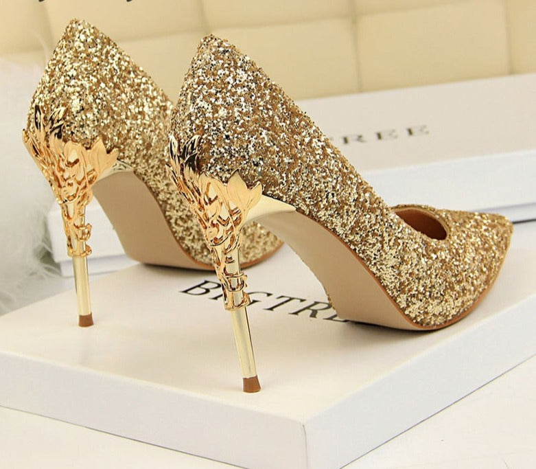 Women Pumps High Thin Pointed Heels