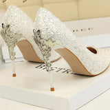 Women Pumps High Thin Pointed Heels