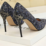Women Pumps High Thin Pointed Heels