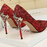 Women Pumps High Thin Pointed Heels