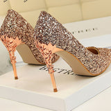 Women Pumps High Thin Pointed Heels