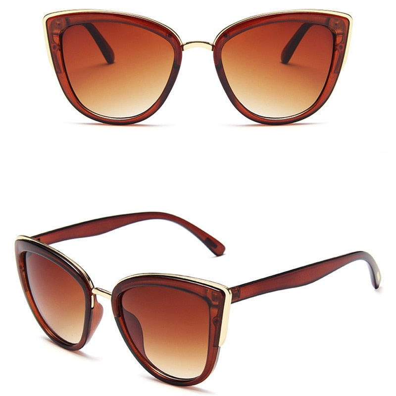 Luxury Cat Eye Sunglasses  Vintage Gradient