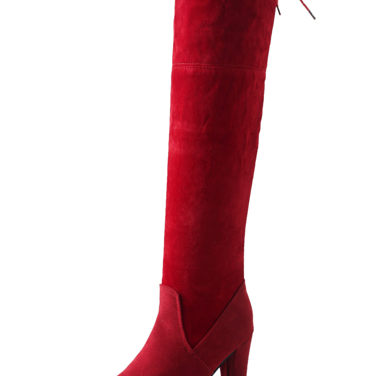 Faux Suede Over The Knee Boots Lace Up Female Slim Thigh High Boots