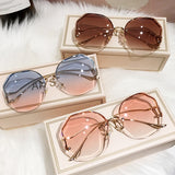 Tea Gradient Sunglasses  Ocean Water Cut Trimmed