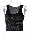 Letters Print Sleeveless  Crop Top